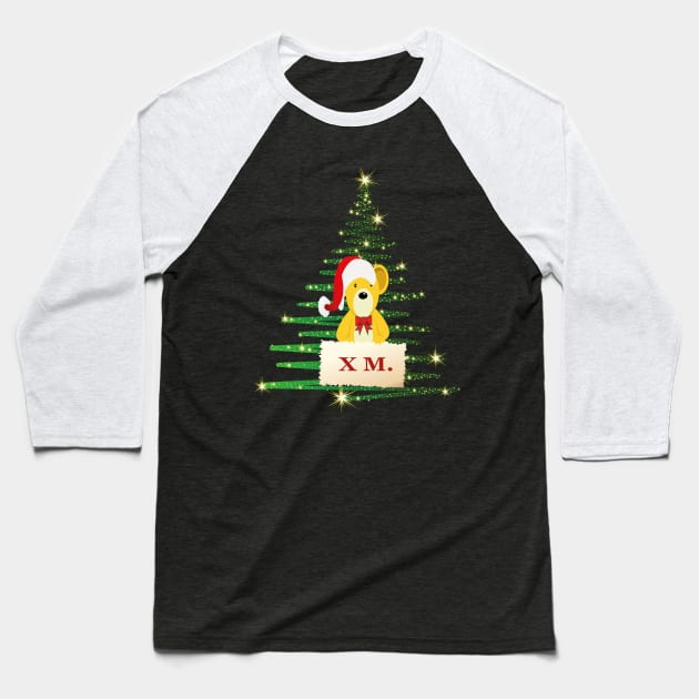 merry christmas tree cute santa bear Baseball T-Shirt by TOPTshirt